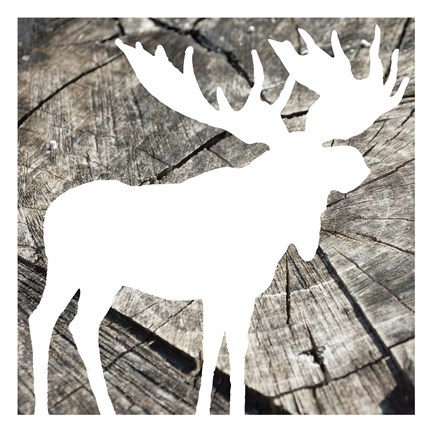 Framed Wood Moose Reverse Print