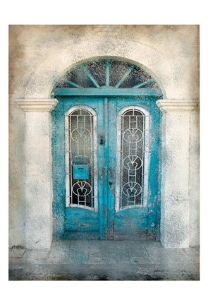 Framed Teal Doorway Print