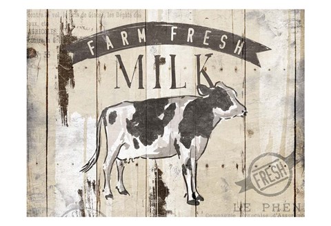 Framed Farm Fresh Milk Horizontal Print