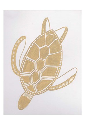 Framed Golden Sea Turtle Print