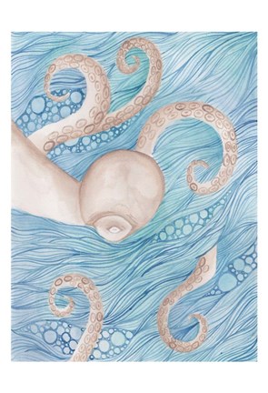 Framed Sea Of Octopus Print