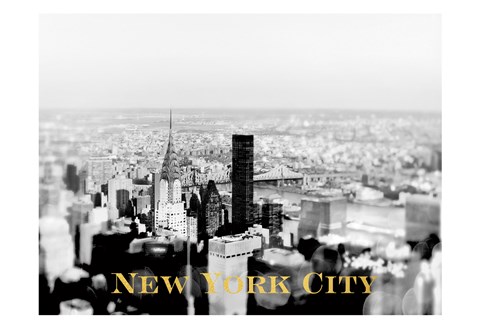 Framed NYC Skyline Gold Print