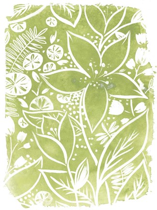 Framed Garden Batik III Print