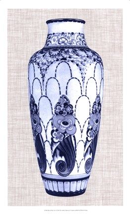 Framed Blue &amp; White Vase I Print