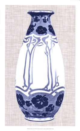 Framed Blue &amp; White Vase II Print