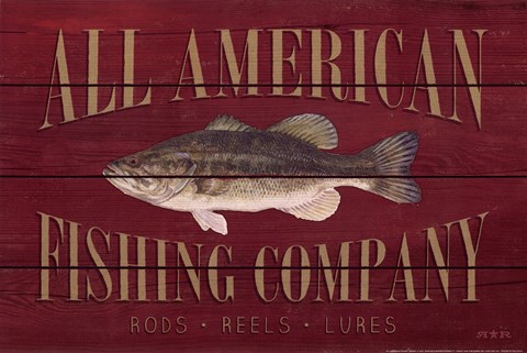 Framed All American Fishing Print