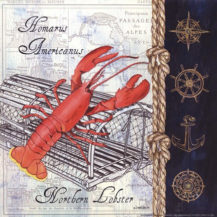 Framed Northern Lobster Print