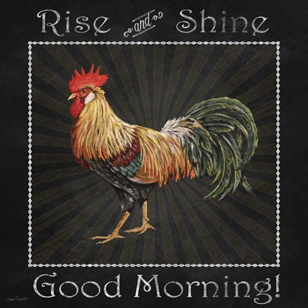 Framed Good Morning Rooster II Print