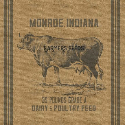 Framed Cow Feed Sack Print