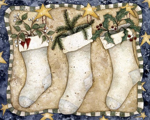 Framed Christmas Stockings Print