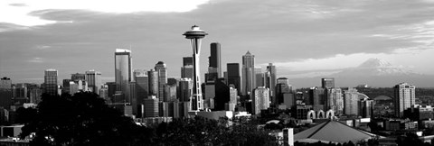 Framed City viewed from Queen Anne Hill, Space Needle, Seattle, Washington State Print