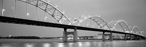 Framed Bridge over a river, Centennial Bridge, Davenport, Iowa Print