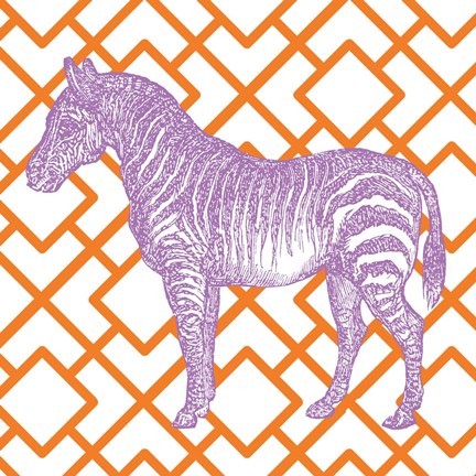 Framed Bright Menagerie Zebra Print