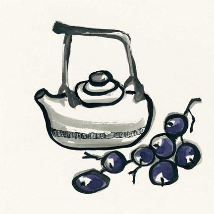 Framed Tea and Grapes Print