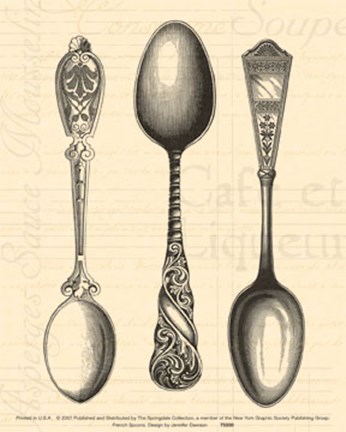 Framed French Spoons Print