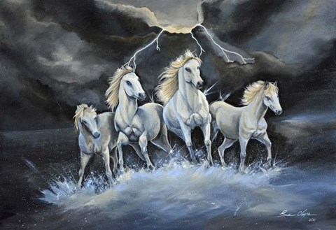 Framed Thundering Horses Print