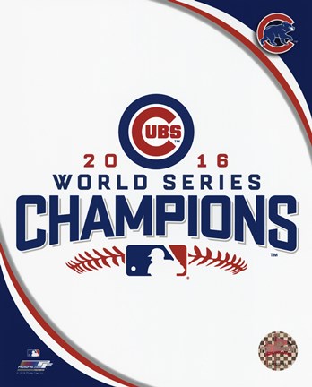 Framed Chicago Cubs 2016 World Series Champions Logo Print
