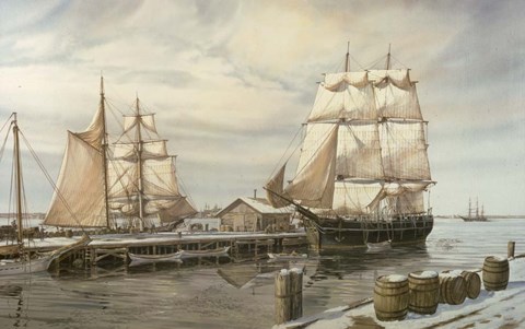 Framed Drying Sails - New Bedford Print