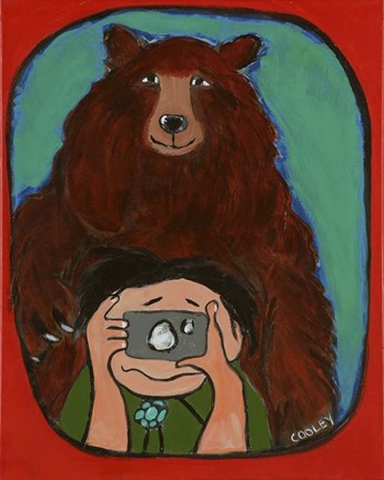 Framed Smile Brown Bear Print