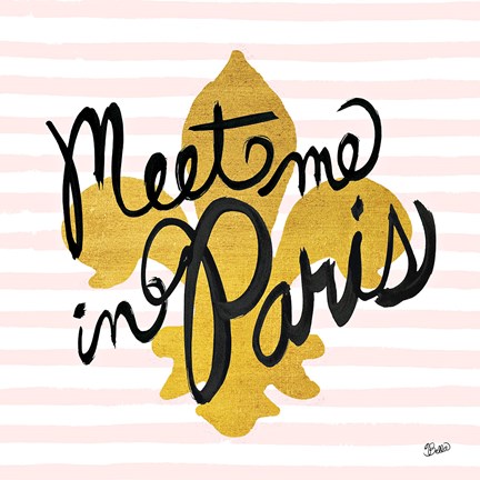 Framed Meet Me in Paris Black and Gold Print