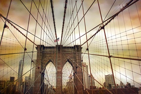Framed Brooklyn Bridge Sunset Print