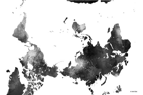 Framed Upside Down Map Of The World BG 1 Print