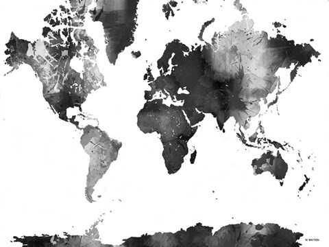 Framed World Map BG 1 Print