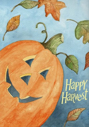 Framed Happy Harvest Pumpkin Print