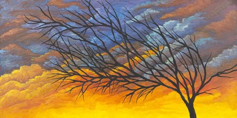 Framed Sunset Tree Print