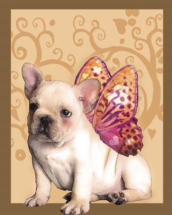 Framed Butterfly Dog 1 Print