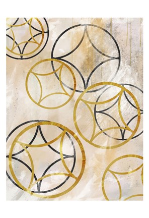 Framed Brown Sparkling Spheres 1 Print