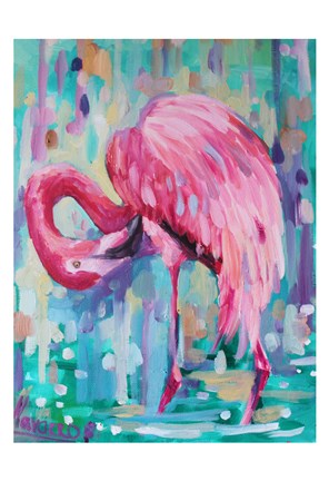 Framed Flamingo In The Natural 1 Print