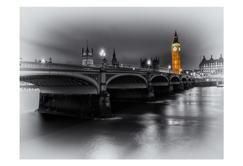 Framed London Selective Bridge and Big Ben Print