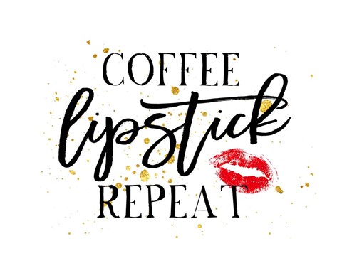 Framed Coffee Lipstick Repeat Print