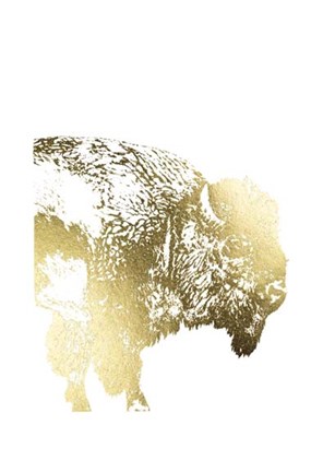 Framed Gold Foil Buffalo Print