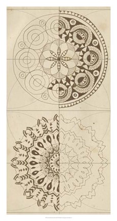 Framed Sacred Geometry Sketch II Print