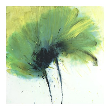 Framed Adelene Flower Green Print