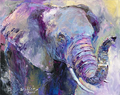 Framed Blue Elephant Print