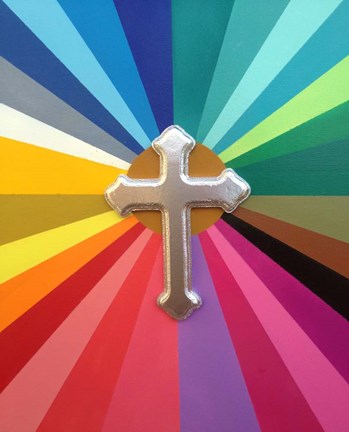 Framed Rainbow Cross Print