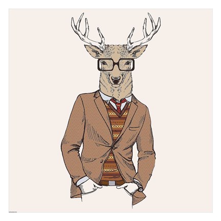 Framed Deer-man 1 Print