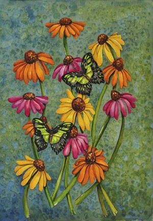 Framed Monarchs &amp; Sunflowers Print
