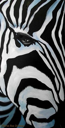 Framed Zebra Long Face Print