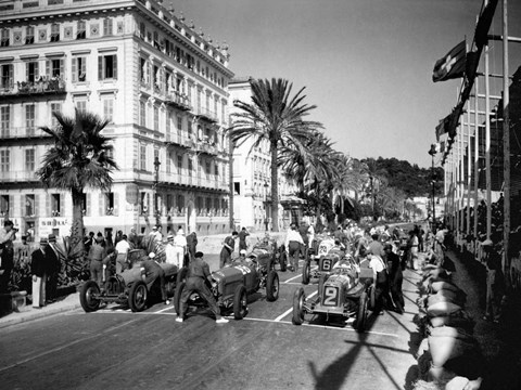 Framed Depart du Grand Prix automobile de Nice 1934 Print