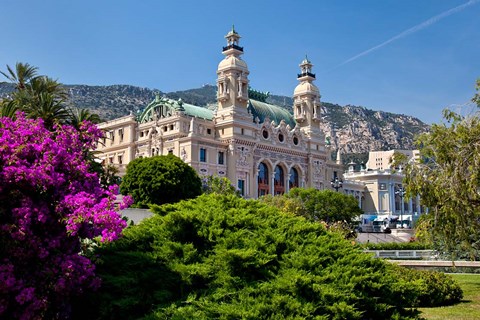 Framed Gardens surround Monte Carlo Casino, Monaco Print