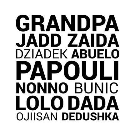 Framed Grandpa Various Languages Print
