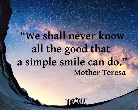 Framed Simple Smile - Mother Teresa Quote Print