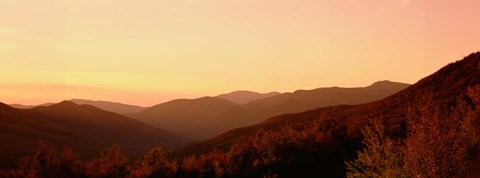 Framed Sunset over a landscape, Kancamagus Highway, New Hampshire Print