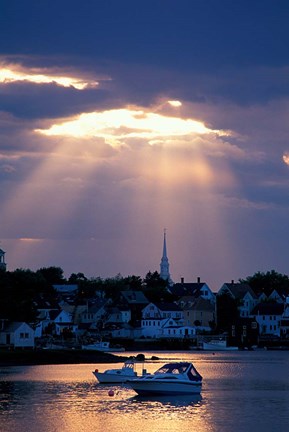 Framed North Church Rises Above Portsmouth, Piscataqua River, New Hampshire Print