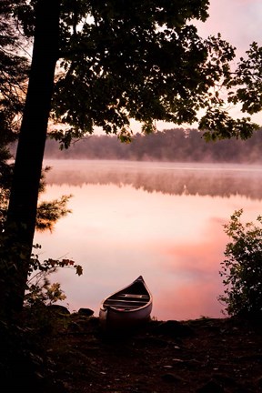 Framed Canoe, Pawtuckaway Lake, New Hampshire Print