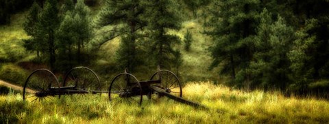 Framed Old Wagon in the Black Hills, South Dakota Print